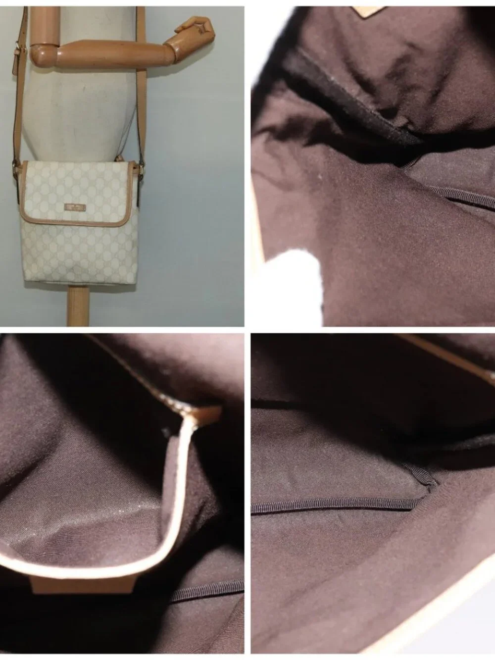GUCCI GG Supreme Shoulder Bag PVC White Gold - Picture 16 of 16